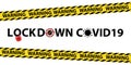 White warning banner for covid 19 lockdown
